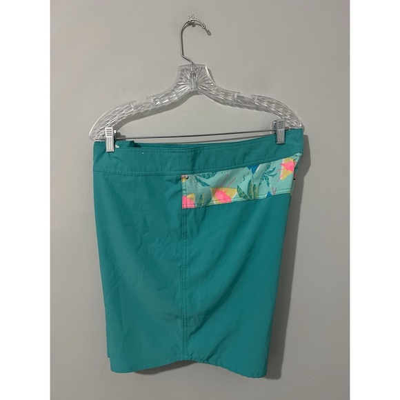 Chubbies Board Shorts Men's 38 Green Print Swim Trunks Drawstring - Picture 6 of 15